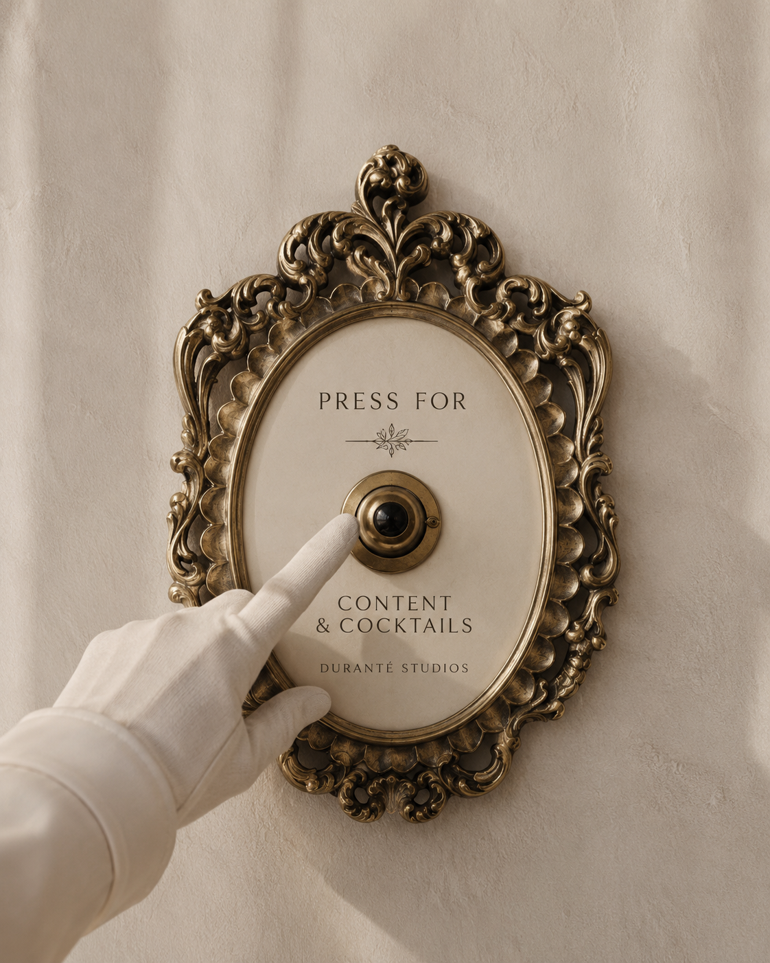 Ornate framed brand image representing the creative and strategic approach behind Duranté Studios