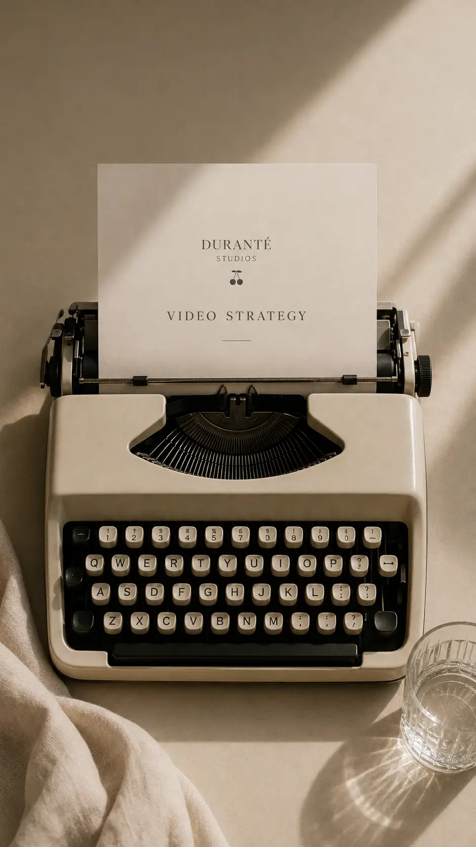 Vintage typewriter representing strategic messaging, script development and storytelling for video